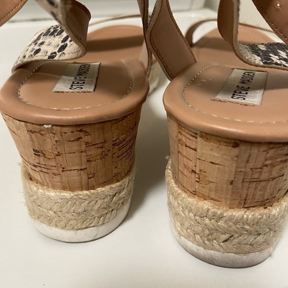 Steve Madden 10 snakeskin look heeled sandals cork & rope heel $69 - Picture 2 of 9